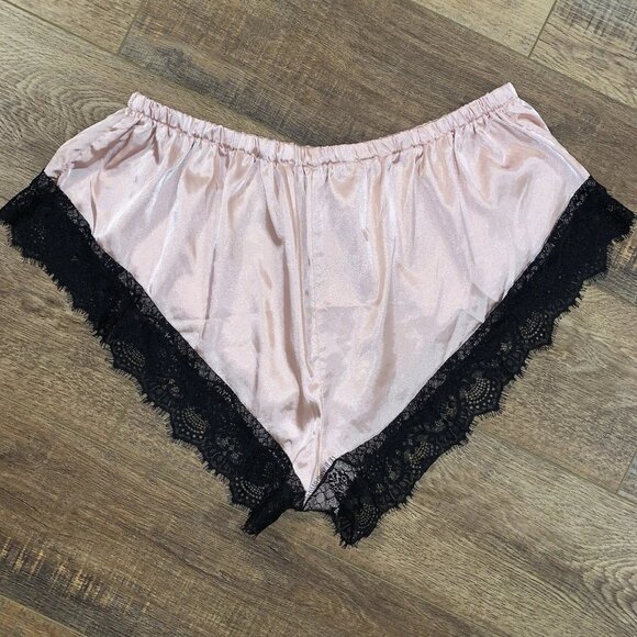 (2) Pink Satin & Eyelash Lace FRENCH Cami KNICKERS Sissy Tap Safety PANTIES 3X - Picture 5 of 5